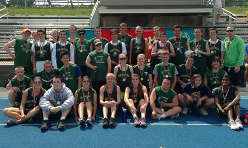 Last years championship team with their medals