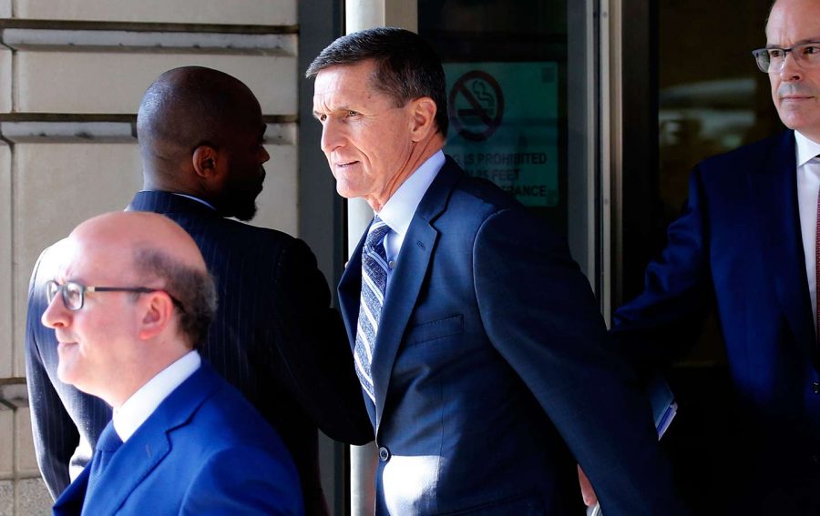 Michael Flynn leaving the US District Court in Washington