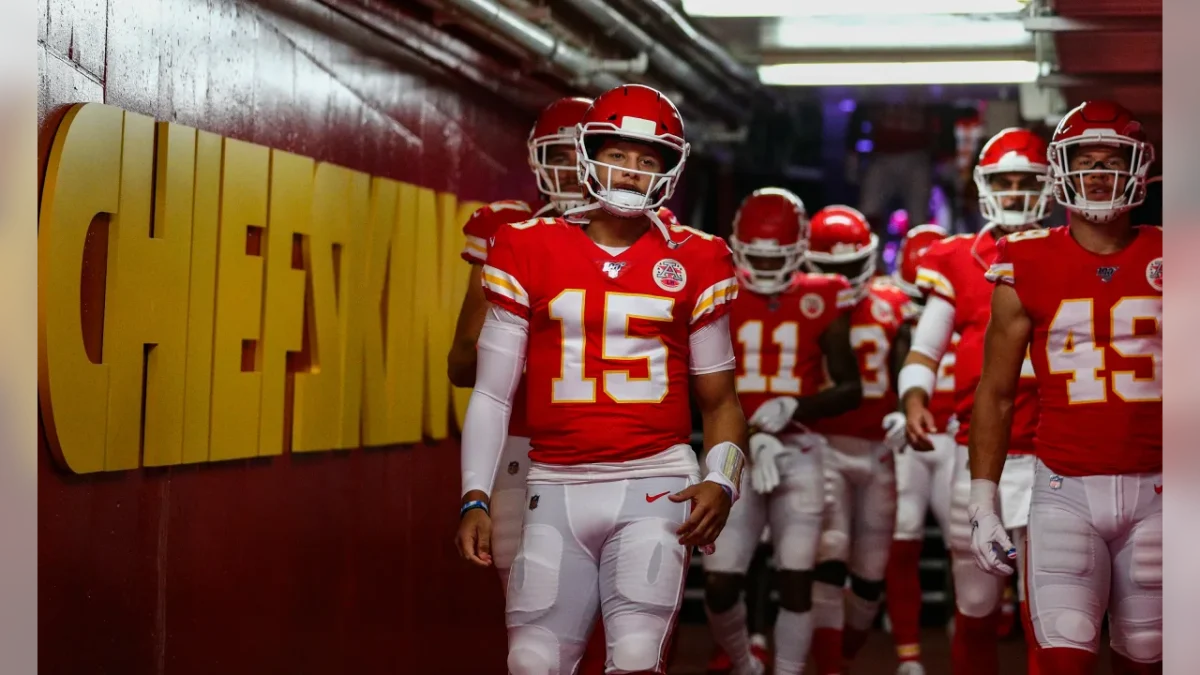 Kansas City Chiefs Quarterback Patrick Mahomes (15) before the game between the Kansas City Chiefs and Houston Texans on October 13, 2019 at Arrowhead Stadium 